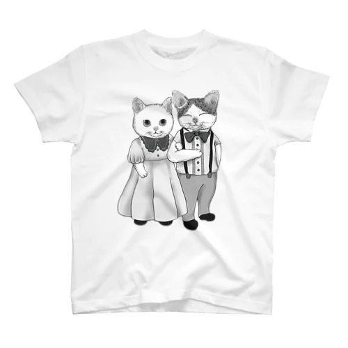 新婚ねこ（モノクロ） スタンダードTシャツ