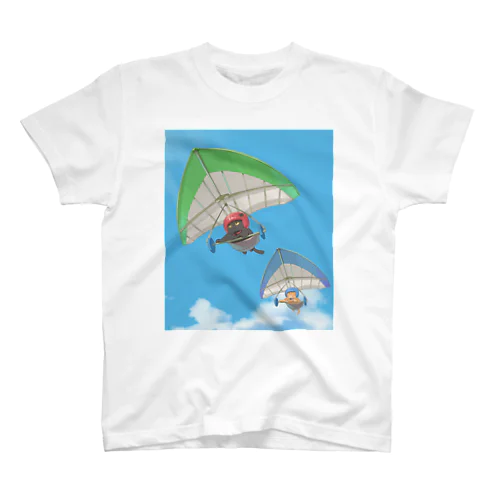 ハンググライダー猫_まめこ&ふーこ Regular Fit T-Shirt