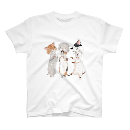 ねこがぶりにゃんこ Regular Fit T-Shirt