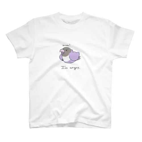 アングリーラブバード　パステルバイオレットボタンインコ スタンダードTシャツ