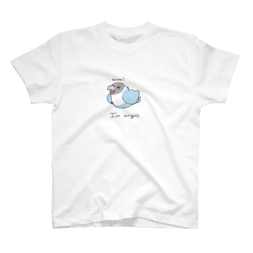 アングリーラブバード　薄めパステルブルーボタンインコ スタンダードTシャツ