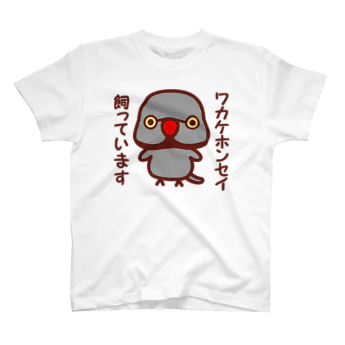 ワカケホンセイインコ飼っています（グレー♂） スタンダードTシャツ