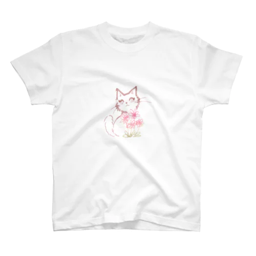 ネコとコスモス スタンダードTシャツ