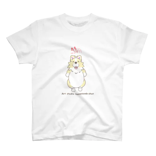 たちコギWプリントTシャツ【コーギー、犬、動物】 スタンダードTシャツ