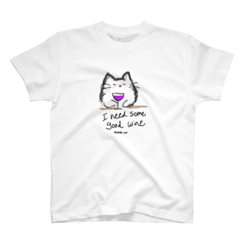 Midlife Cat_WINE 🍷  スタンダードTシャツ