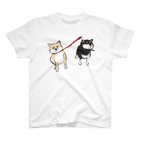 抵抗するW柴犬 スタンダードTシャツ