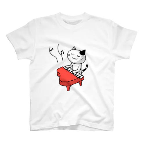 Lonely CAT play the piano Regular Fit T-Shirt