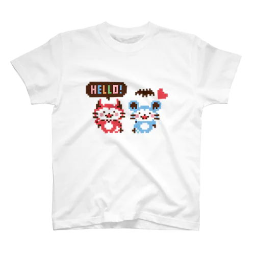 デビねこくんとデビねずちゃんドット絵Tシャツ Regular Fit T-Shirt