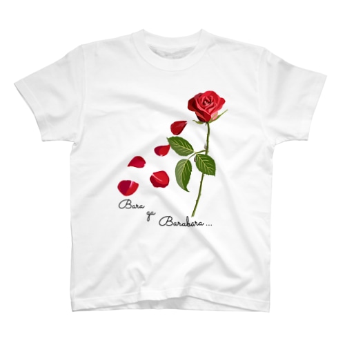 薔薇がバラバラ…(バラゾウムシつき) Regular Fit T-Shirt