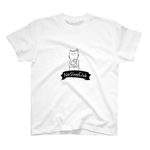 No sleep club 猫 Regular Fit T-Shirt