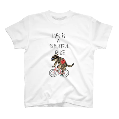 Life is a beautiful ride（サビ猫） Regular Fit T-Shirt