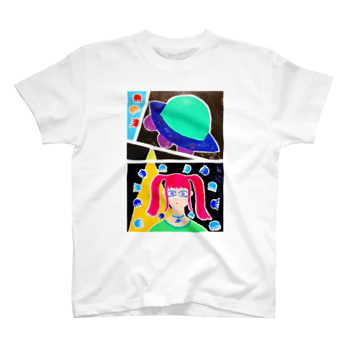 アトリエイッセイ 女の子 UFO スタンダードTシャツ