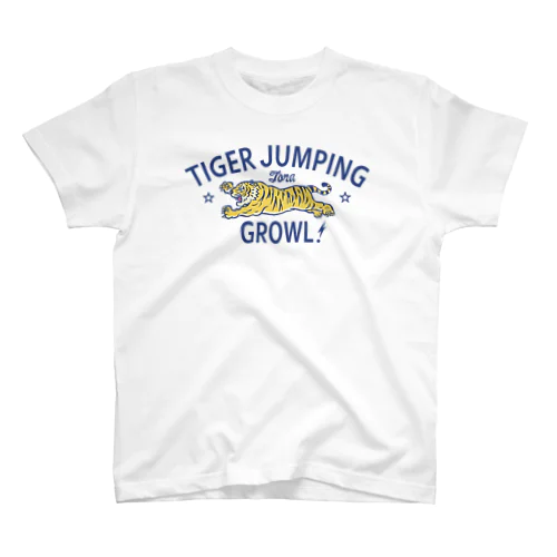 虎トラタイガー ジャンプ虎・パステルカラー・タイガー全体・アイテム・グッズ・かっこいい・かわいい・Tシャツ・デザイン・TORA・オリジナル（C） Regular Fit T-Shirt