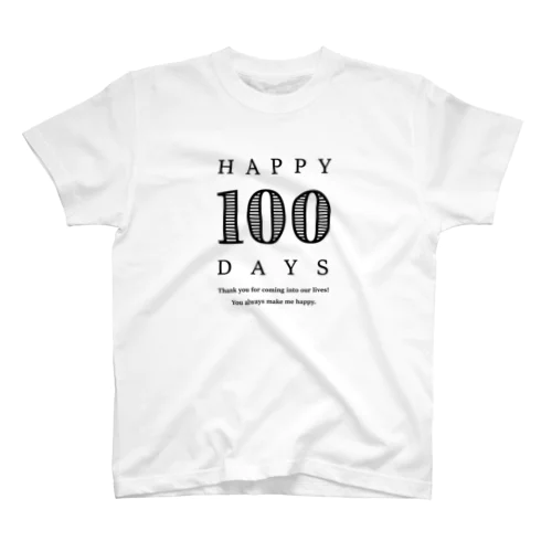 HAPPY 100 DAYS お食い初め Regular Fit T-Shirt