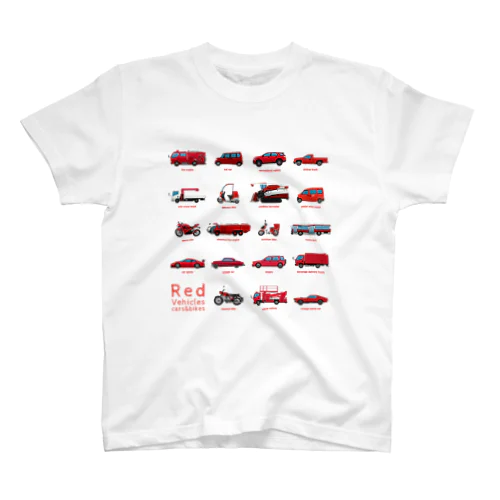 赤い車とバイク スタンダードTシャツ