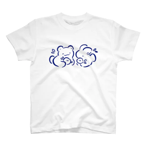 くまとうさぎと花々 Regular Fit T-Shirt