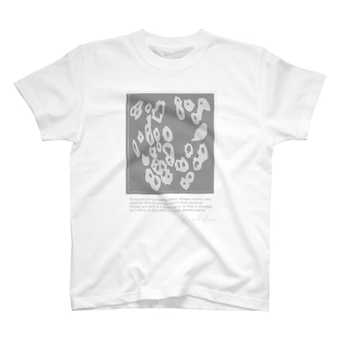 ワモン アザラシ 柄 グレー Ringed seal pattern gray Regular Fit T-Shirt