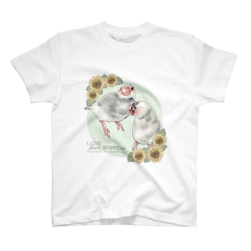 【No.1】I LOVE JAVA SPARROW（ごま塩柄） Regular Fit T-Shirt