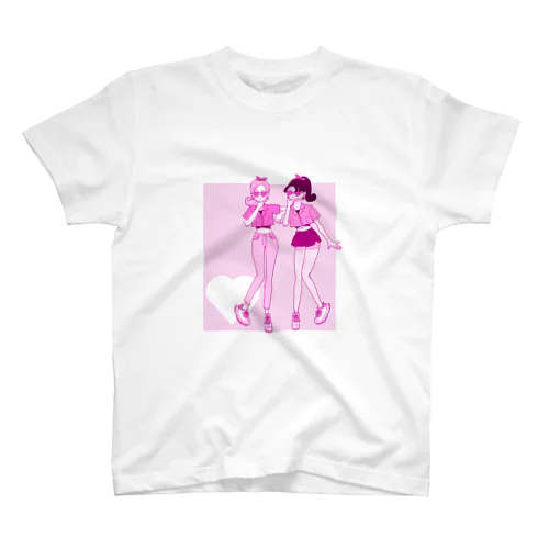 ハートメガネの女の子 スタンダードTシャツ