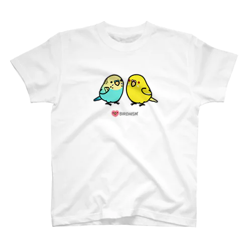 Chubby Bird 仲良しセキセイインコ Regular Fit T-Shirt