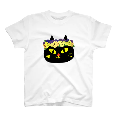 ビオラと黒猫 Regular Fit T-Shirt