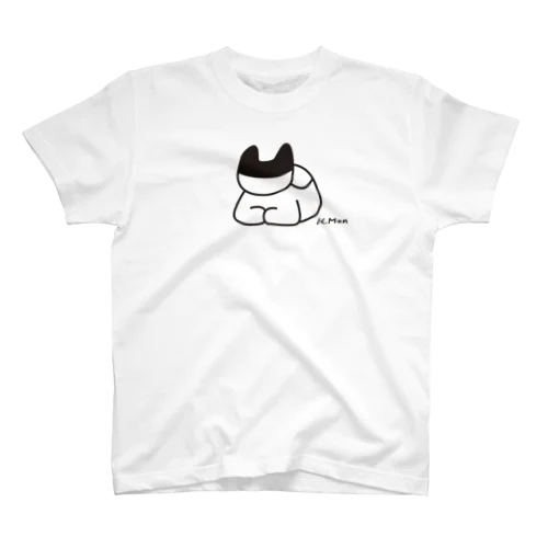 座るこねこ（黒） スタンダードTシャツ