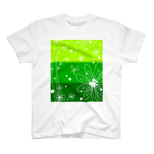 花（グリーン） スタンダードTシャツ