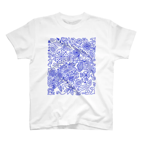 海なペイズリーアート　青 Regular Fit T-Shirt