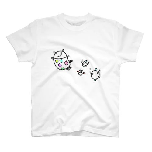 水着ねこ スタンダードTシャツ