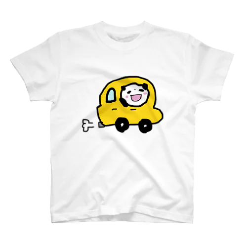 車にパンダ スタンダードTシャツ