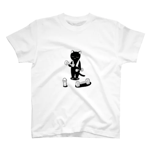 筋トレ黒猫 Regular Fit T-Shirt