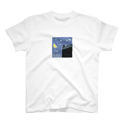 ネコ　夜空 スタンダードTシャツ