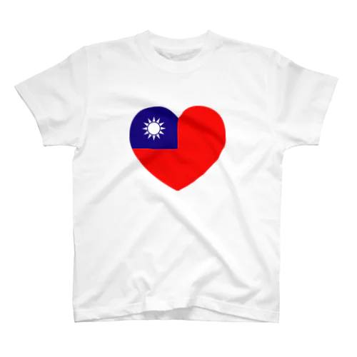 I LOVE TAIWAN ハート 国旗 台湾 Regular Fit T-Shirt