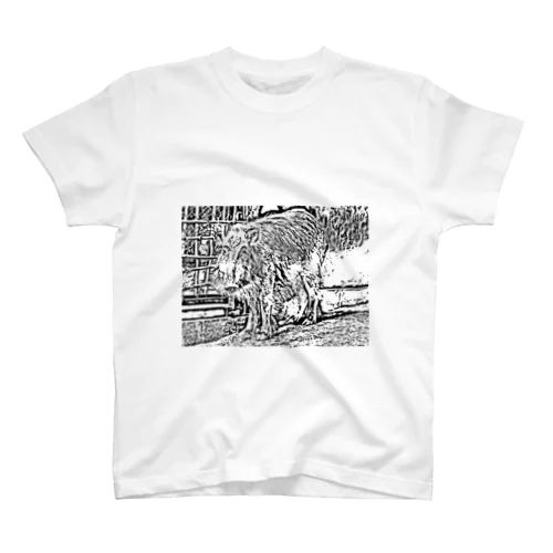 牧場ししくん線画 Regular Fit T-Shirt