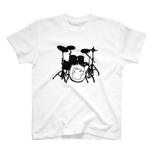 ドラム(ネコ)黒 Regular Fit T-Shirt