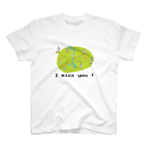 江戸偉人銅像絵地図 スタンダードTシャツ