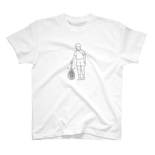 テニス　ラケットトス　線画 Regular Fit T-Shirt