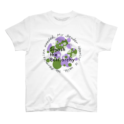 smash the patriarchy! ジェンダークィアフラッグカラー Regular Fit T-Shirt