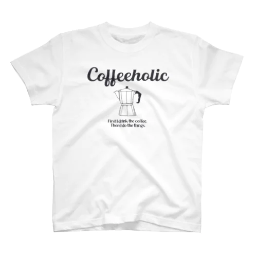 COFFEEHOLIC black logo Regular Fit T-Shirt