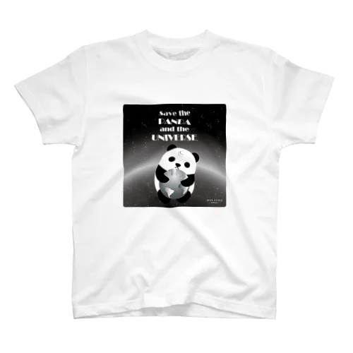 パンダと宇宙を守る black スタンダードTシャツ