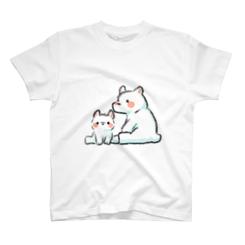 ふわふわシロクマ親子 スタンダードTシャツ