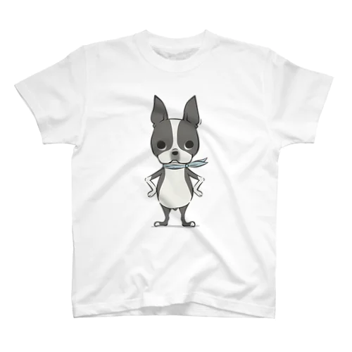 ボストンテリア　マフラー Regular Fit T-Shirt