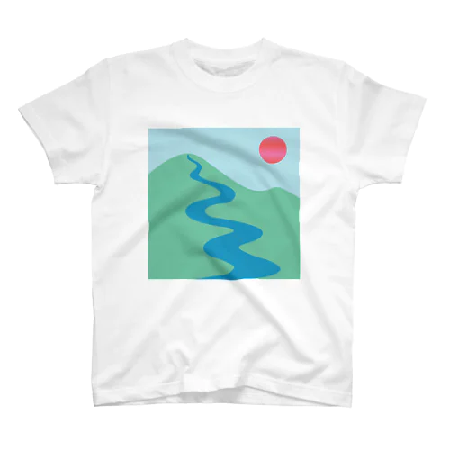 太陽、山、川 Regular Fit T-Shirt