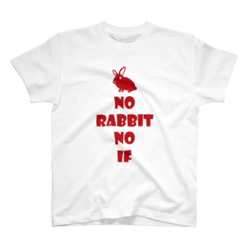 NO RABBIT NO LIFE ミニウサギ　レッド スタンダードTシャツ