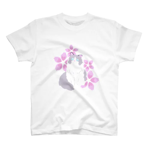 ラグドール×桜 Regular Fit T-Shirt