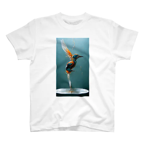 【Splash Kingfisher】 カワセミ 翡翠 kingfisher   Regular Fit T-Shirt