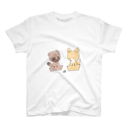 きつねとたぬき Regular Fit T-Shirt
