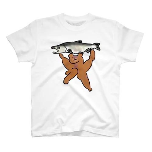 クマチヤンと鮭 Regular Fit T-Shirt