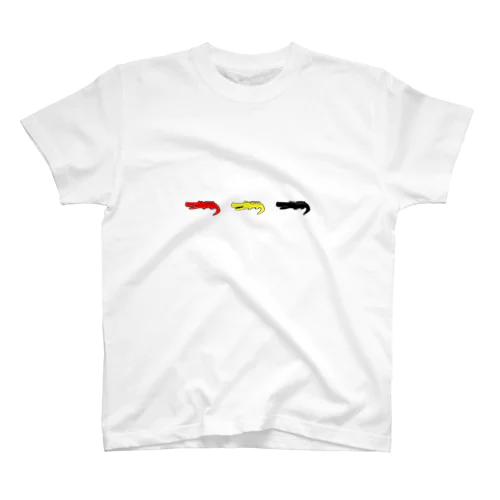並んだワニ（赤黄黒） Regular Fit T-Shirt
