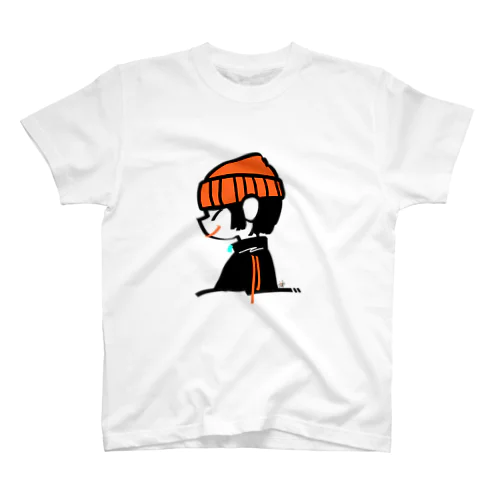 ツリ目さん/オレンジニット帽 Regular Fit T-Shirt